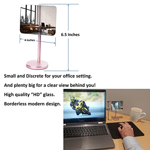 Silver Stand Detachable Wide Angle Real Glass Mirror D107434