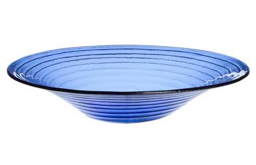 15 in Blue Glass Bowl W34401