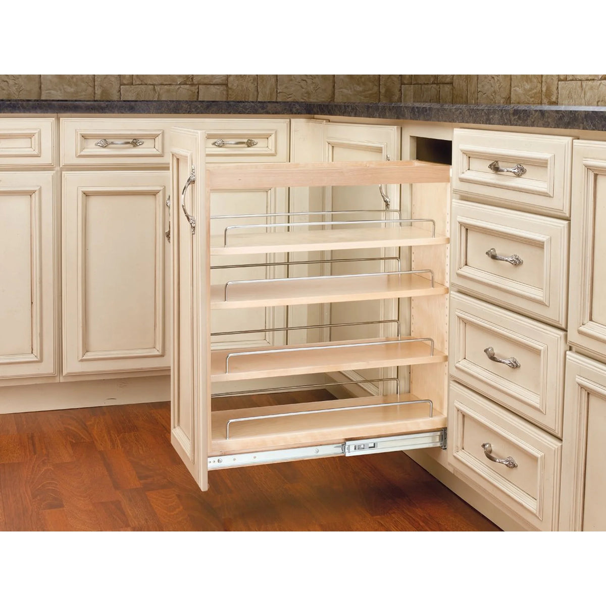 8 Inch Pull-Out Kitchen Cabinet Organizer Spice Rack T4522
