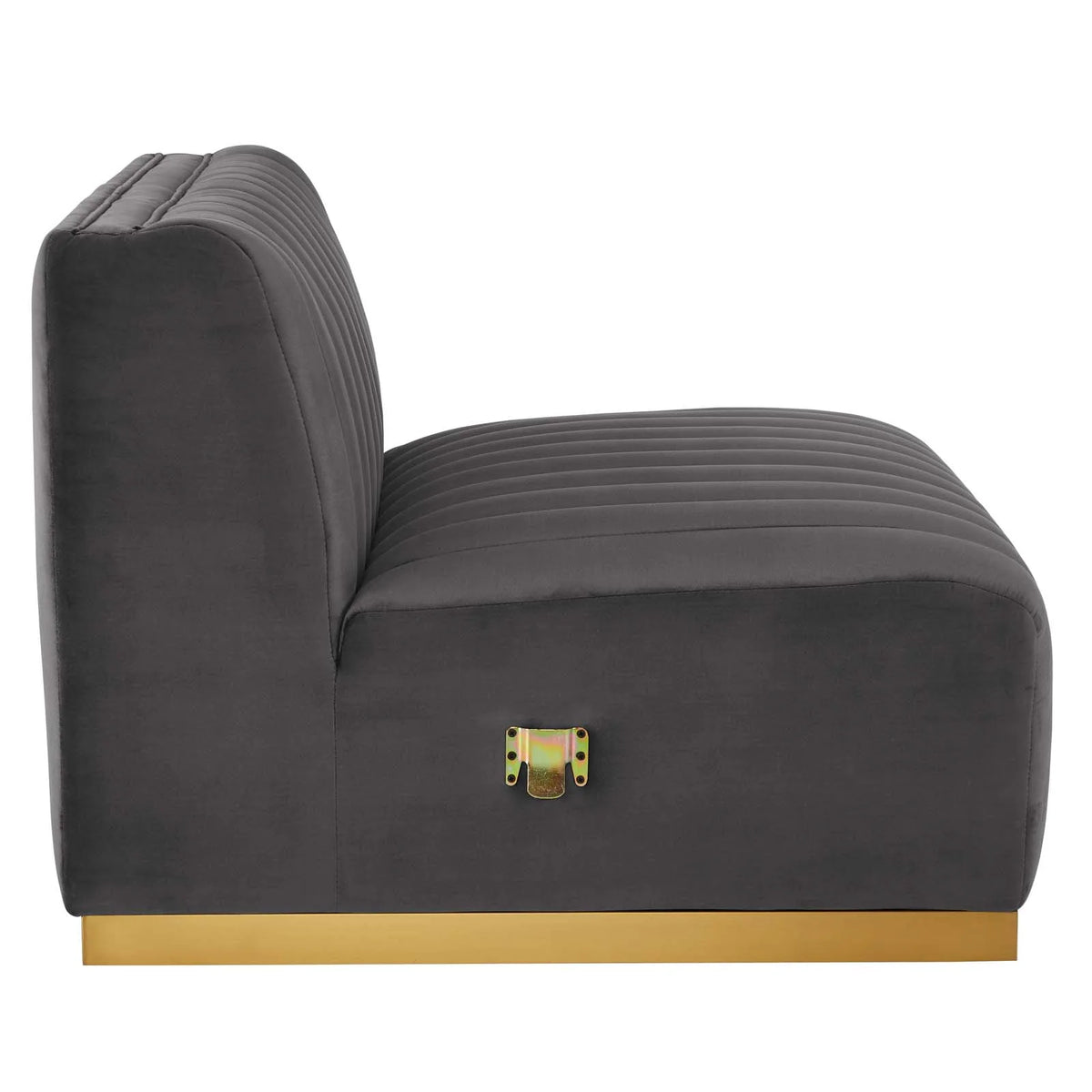 Gold Gray Velvet 4-Piece Sectional G294