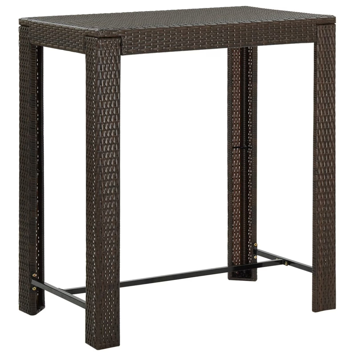 Brown Poly Rattan Patio Bar Table T908