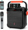Portable Karaoke Machine with Wireless Microphone, Bluetooth PA System with TWS, AUX in, TF Card, USB V606
