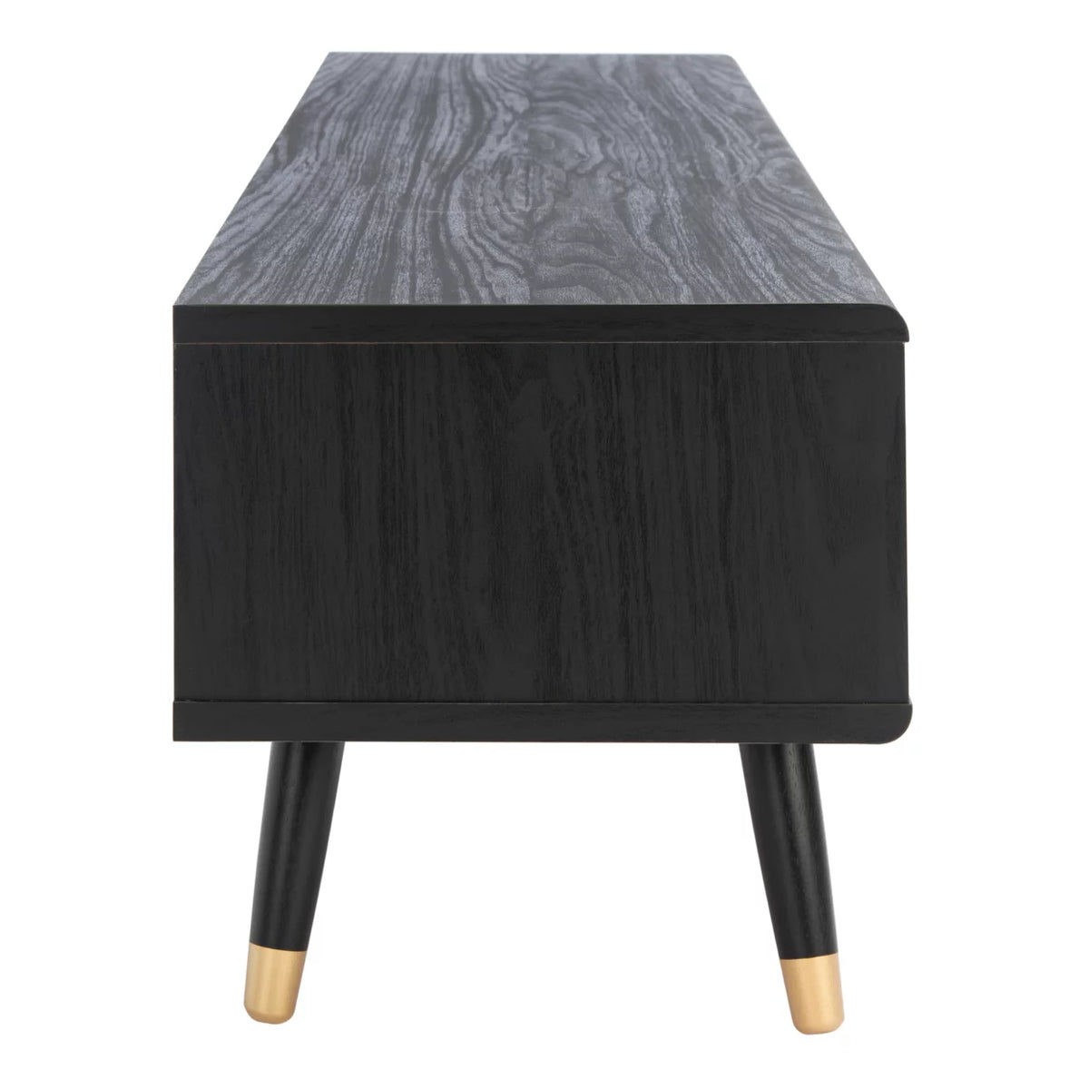 Black Oak 2 Drawer 1 Shelf Media Stand Q1279