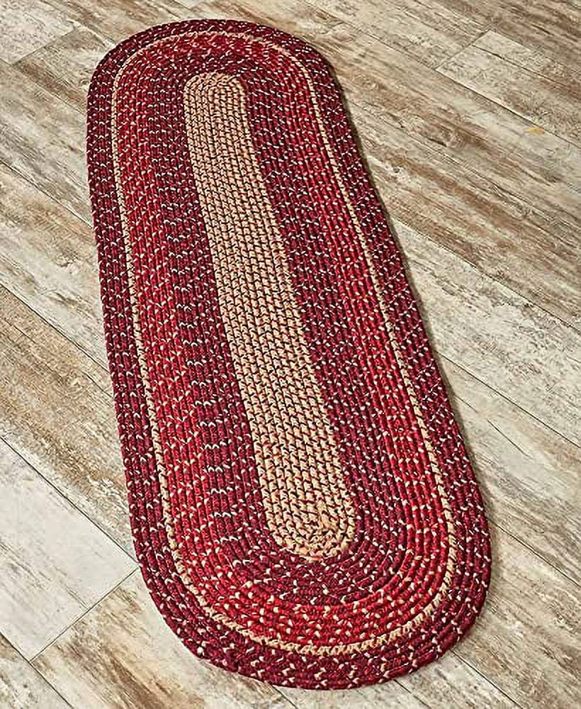 Burgundy Braided Runner Rug Z589