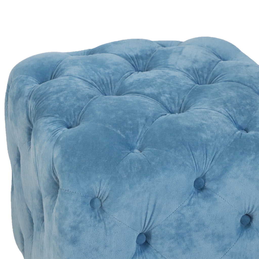 Velvet Tufted Square Ottoman X25574