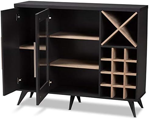 Dark Grey Oak Wine Cabinet W623