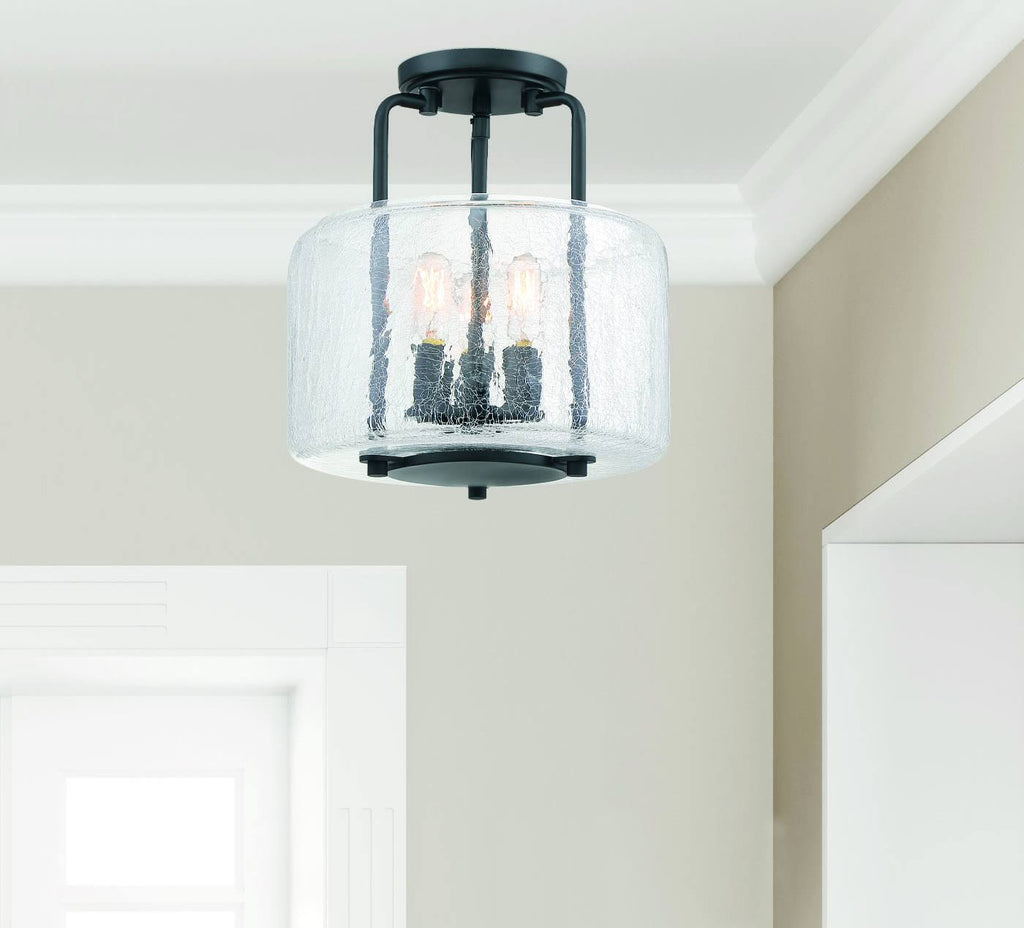 3 Light Black Semi Flush Mount Z509443