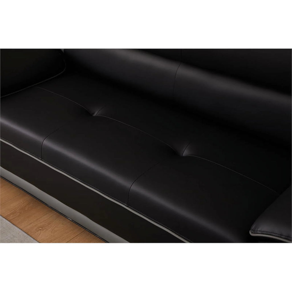 Black Faux Leather Sofa S517215