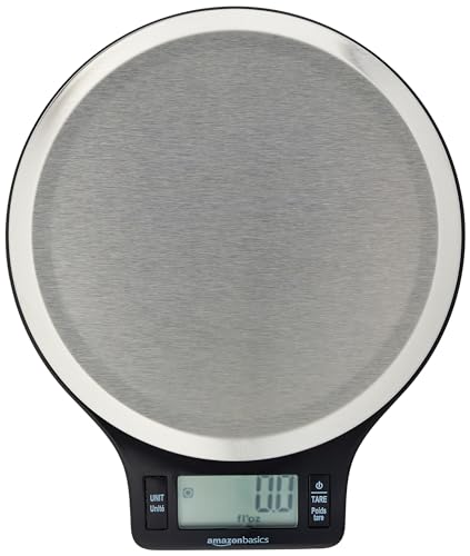 Digital Kitchen Scale with LCD Display, 11 pounds, Black and Stainless Steel C87158