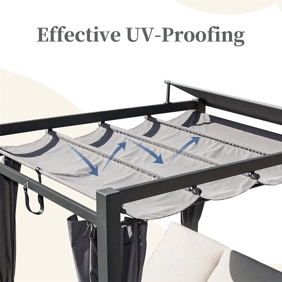 Aluminum Outdoor Patio Daybed with Retractable Canopy S7915