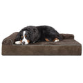 Espresso Velvet L-Chaise Dog Bed M7307
