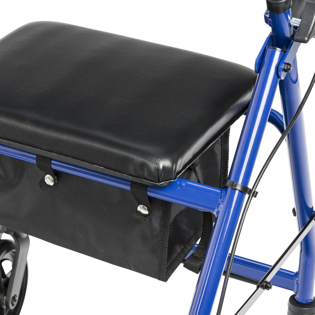 Blue Aluminum Rollator Rolling Walker with Padded Seat J534