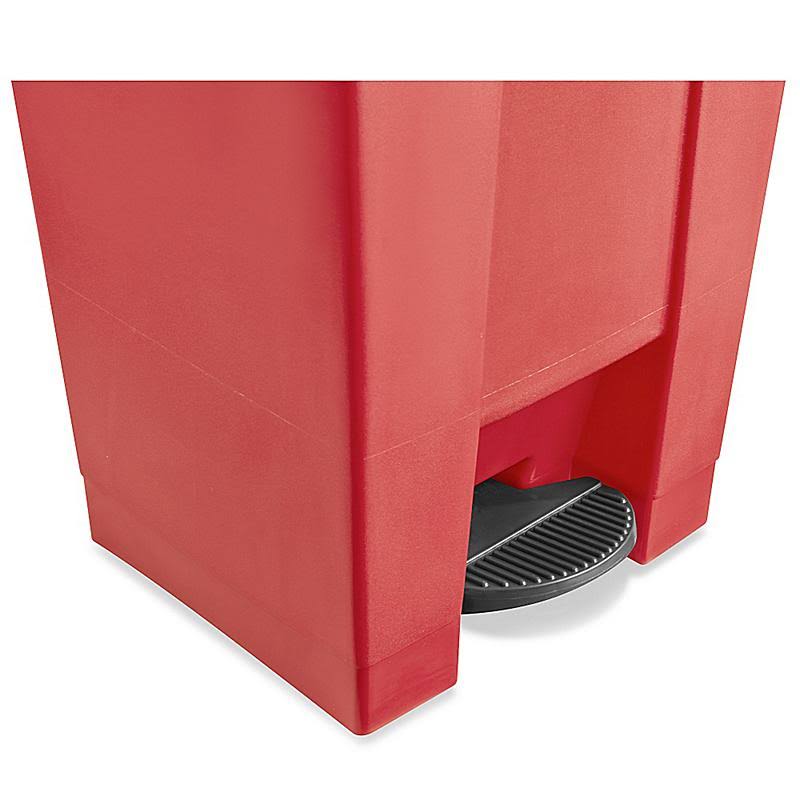 Red 12 gal Polyethylene Trash Can with Foot Pedal T97145
