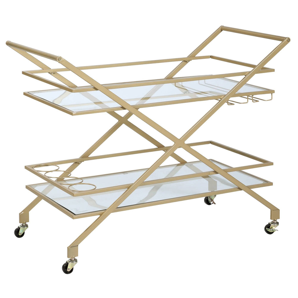 Gold Metal Bar Cart Y928506