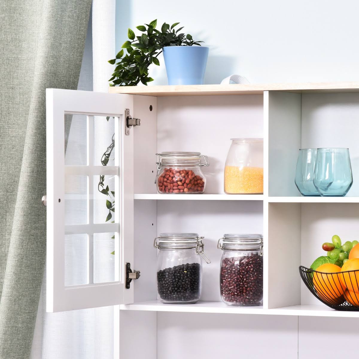 White Kitchen Pantry Cabinet P78431