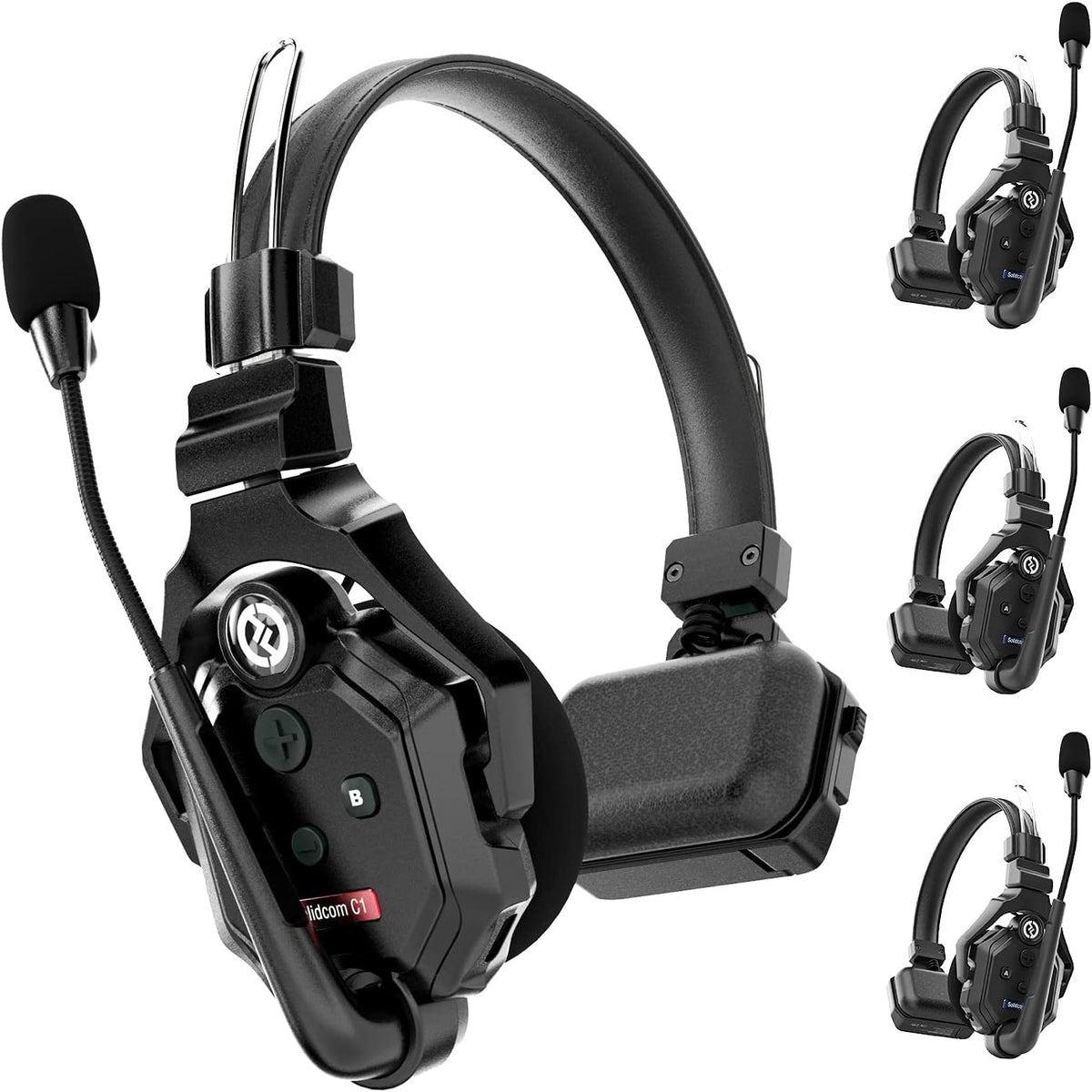 Wireless Headset Intercom System 4-Person Full Duplex Single Ear Headset Z70005