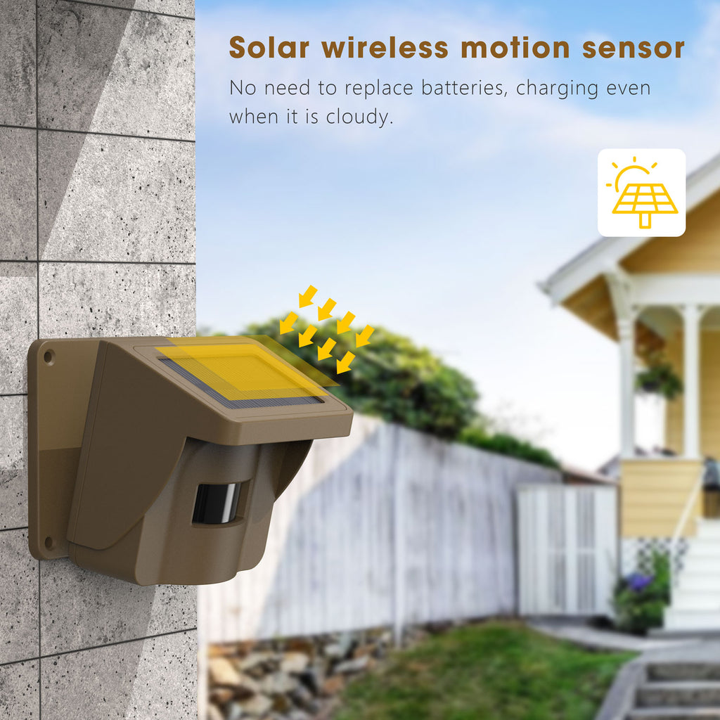 Solar Driveway Alarm Wireless Weatherproof 1/2 Mile Long Range Motion Sensor Alarm J1483