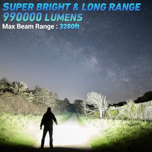 Rechargeable LED Flashlight High Lumen Super Bright COB Work Light IPX7 Waterproof W6025