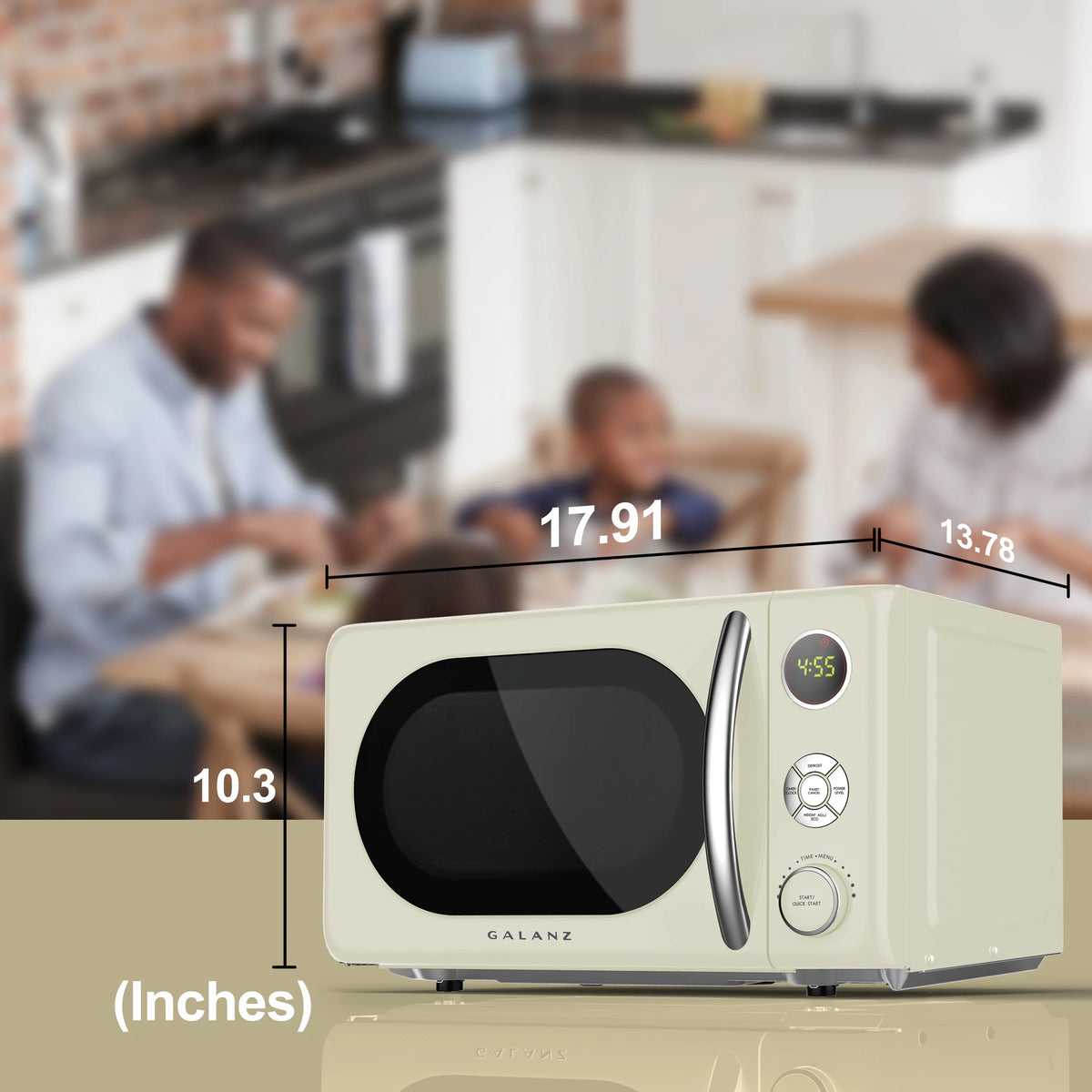 0.7 Cu. ft. 700 Watts Cream Countertop Microwave Oven C1807
