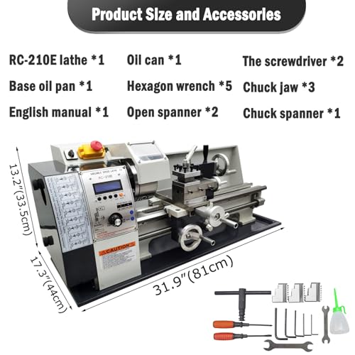 1100W Brushless Mini Metal Lathe 8"×16" Bench G46817