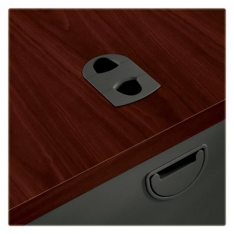 Mahogany Charcoal Left Return Desk O3628