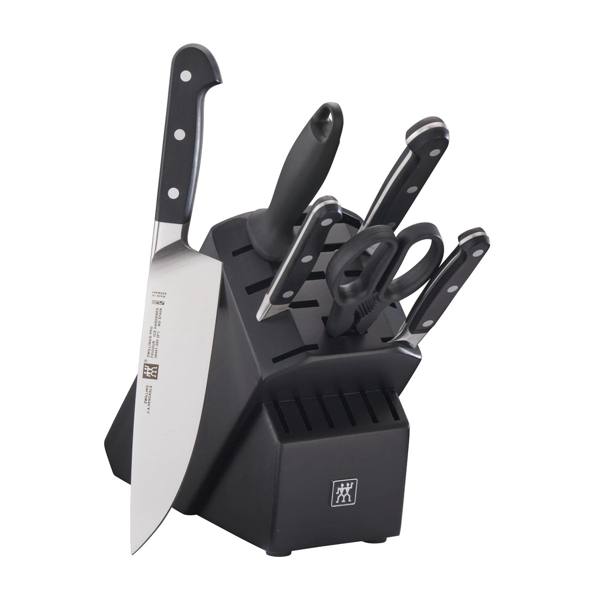 7pc Knife Set in Black Rubberwood Block X2178