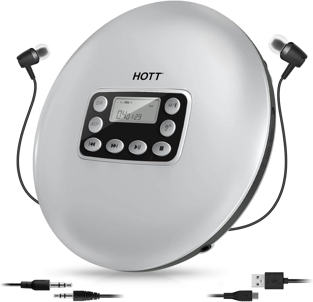 Portable CD Player with Bluetooth and Stereo Headphone W216