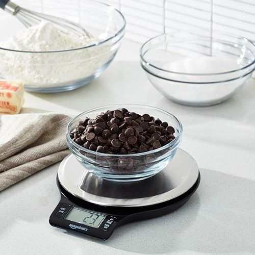 Digital Kitchen Scale with LCD Display, 11 pounds, Black and Stainless Steel C87158