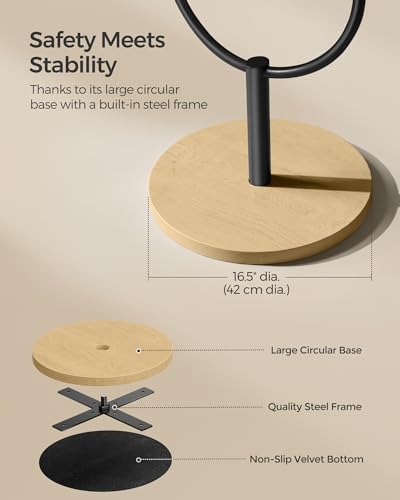 Oak Beige and Ink Black Full-Length Floor Mirror O800012