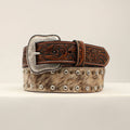 Brown Calf Hair Western Belt T4806