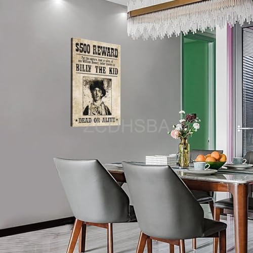 Retro Poster Old West Gunslinger Billy The Kid Wanted Poster 12x18inch J7779