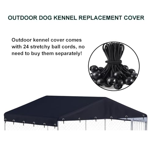 Black 600D Waterproof Oxford Fabric Outdoor Dog Kennel Cover W19908