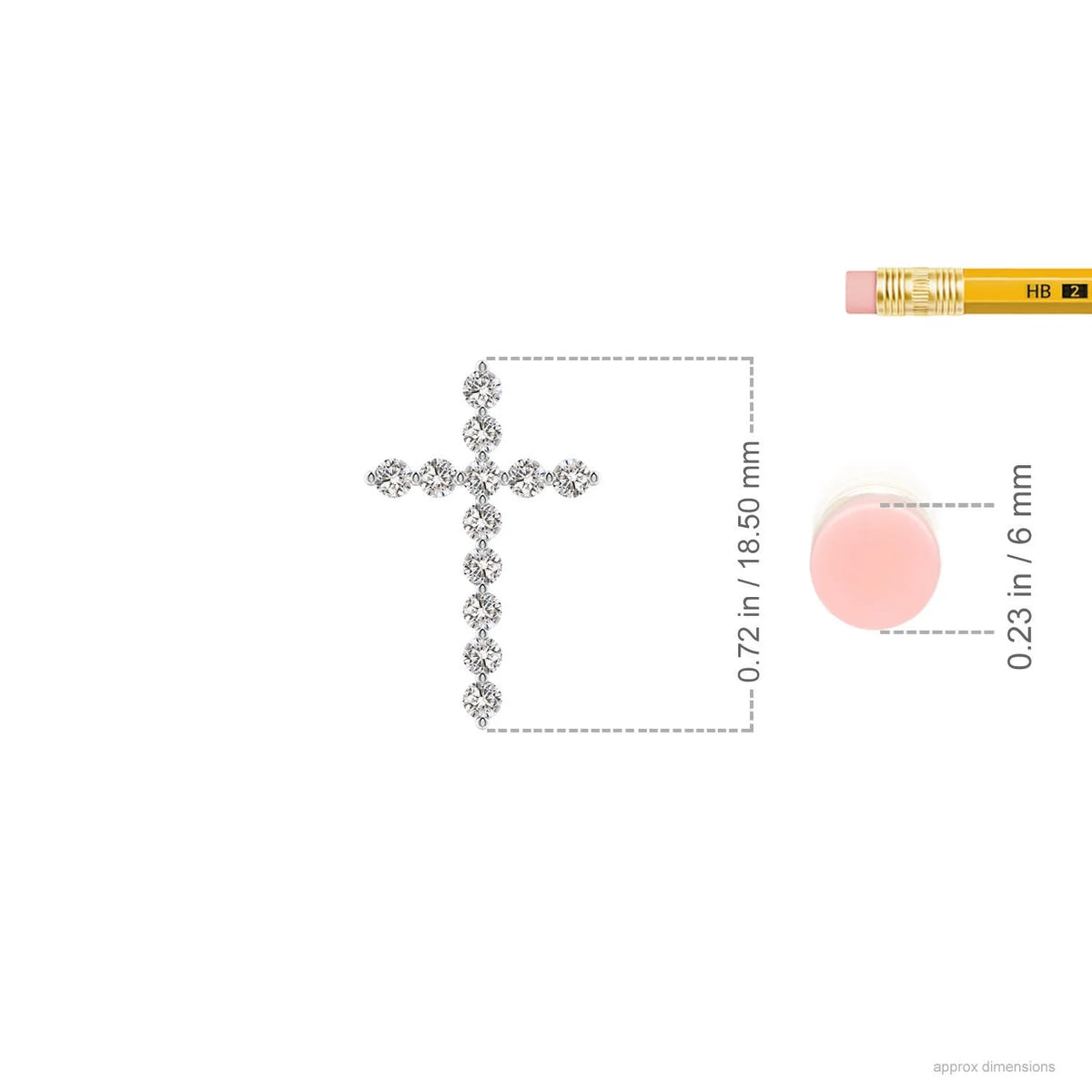 Diamond Cross Pendant Necklace in Platinum Y50755