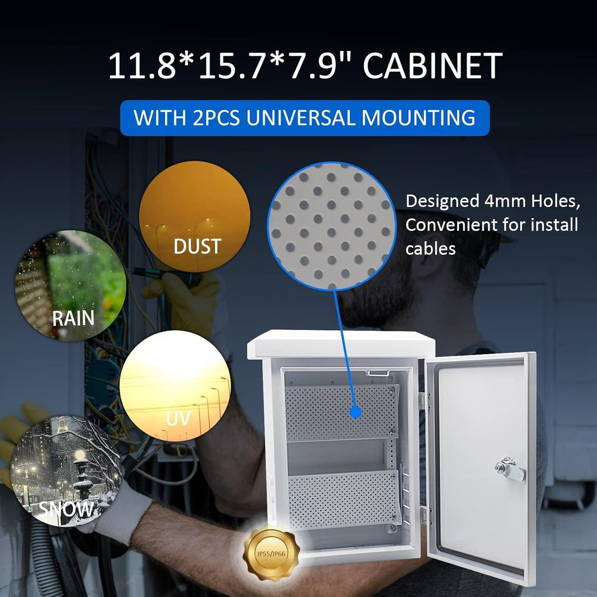 Outdoor Stainless Steel Junction Box IP55 with Mounting Plate X77842