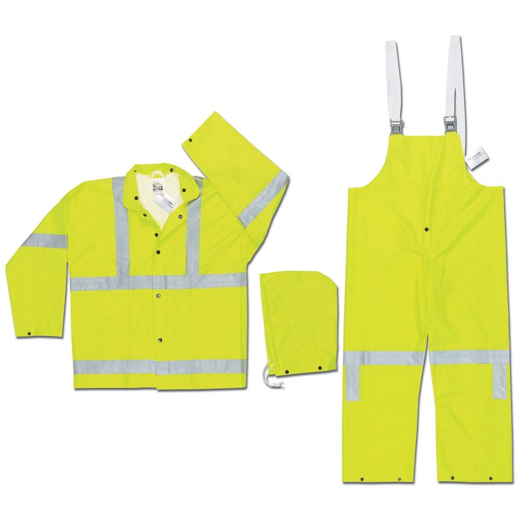 Lime Polyester and PVC 3-Piece Safety... K4633