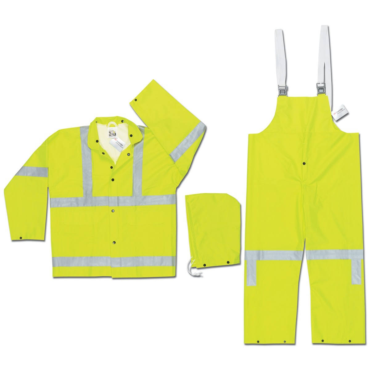 Lime Polyester and PVC 3-Piece Safety... K4633