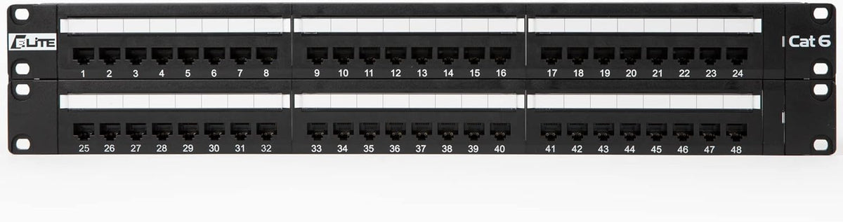 Cat6 24 Port Patch Panel, 1U Rackmount or Wall Mount, Pack of 2 P928956