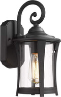 1-Light Matte Black Cast Aluminum Outdoor Wall Light Fixture with Clear Glass Y5978