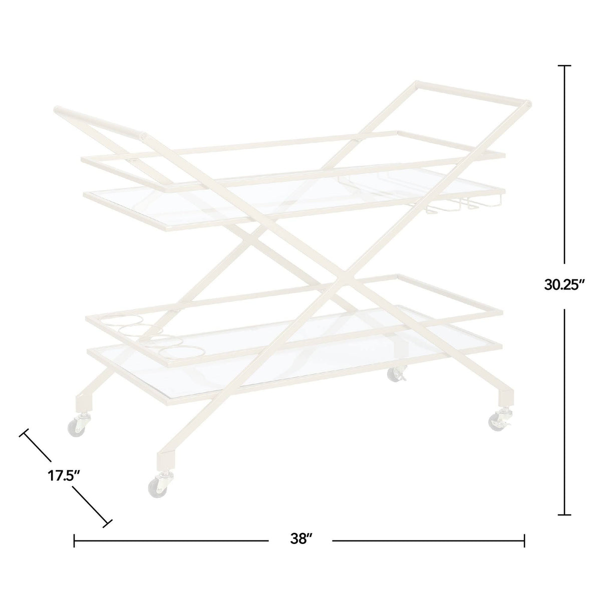 Gold Metal Bar Cart Y928506