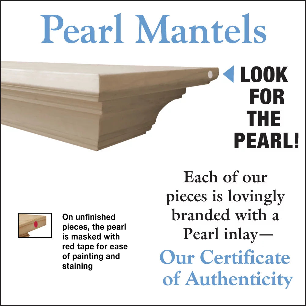 Unfinished Wood Mantel Shelf 60"L x 10"D x 5"H D95588