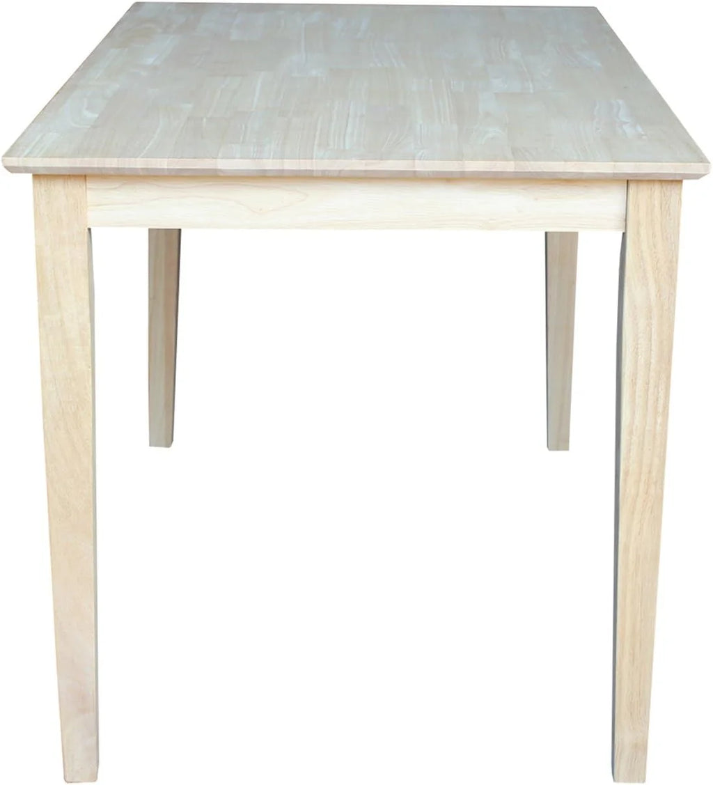 Solid Wood Table Top with Shaker Legs, 30 Inch, Unfinished Z822534