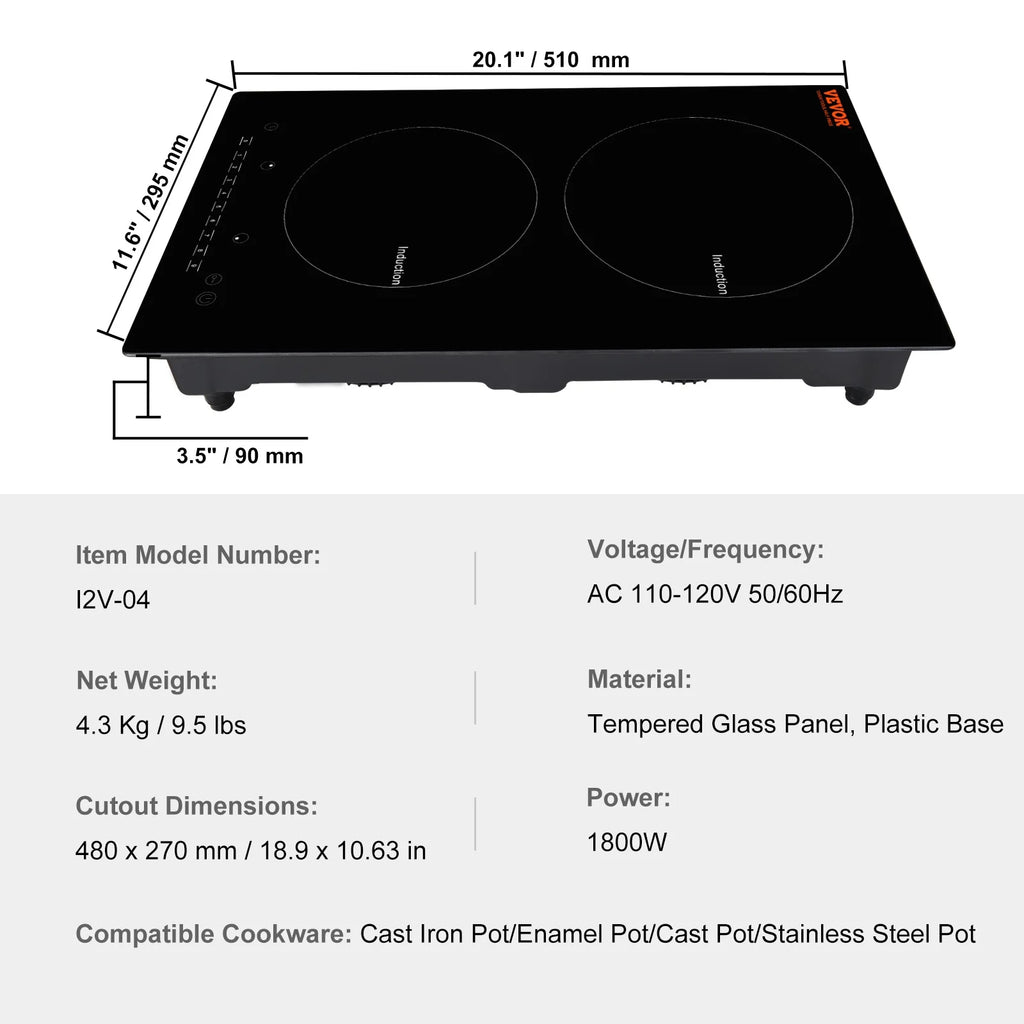 12 inch 2 Burners Electric Cooktop I705