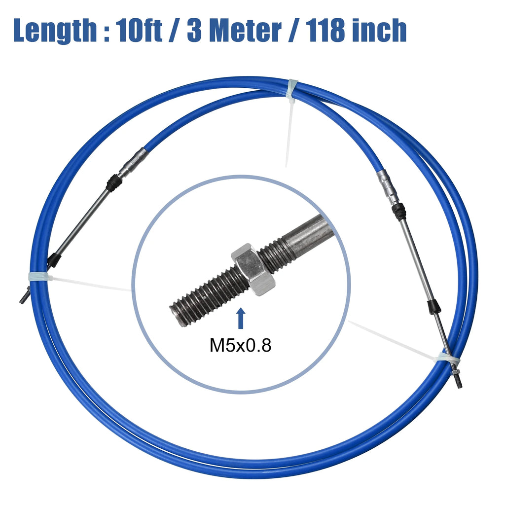 10ft 118 Inch Marine Throttle Shift Remote Control Box Cable for Yamaha Outboard Engine Boat G512114