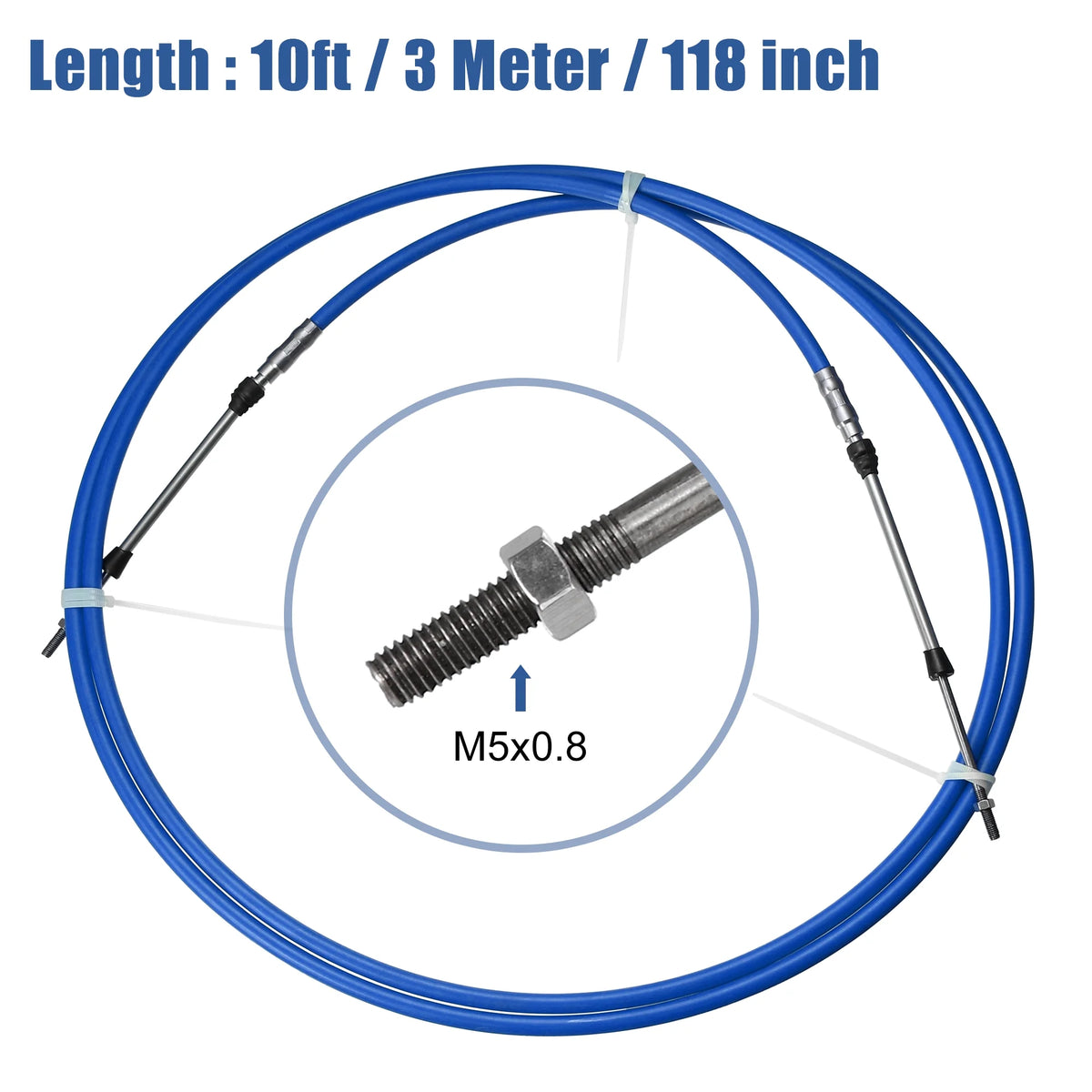 10ft 118 Inch Marine Throttle Shift Remote Control Box Cable for Yamaha Outboard Engine Boat G512114