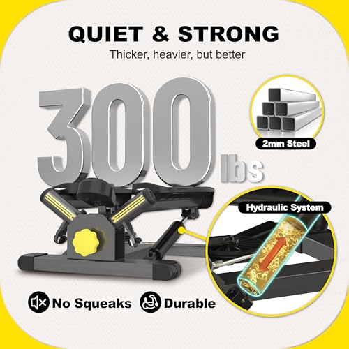 Stepper Machine with Resistance Bands, 300LBS Weight Capacity, Adjustable Step Height U927621