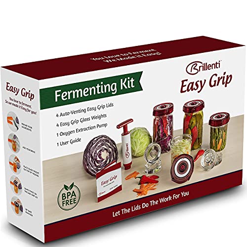 Food Grade Fermentation Kit for Wide Mouth Mason Jars, 4 Pack V351314
