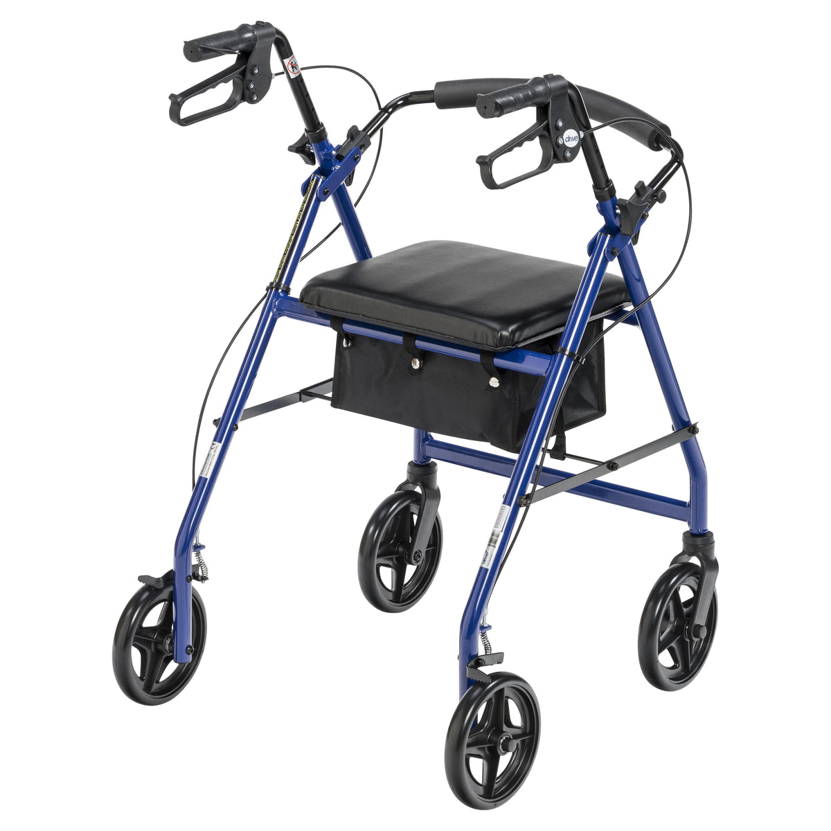 Blue Aluminum Rollator Rolling Walker with Padded Seat J534
