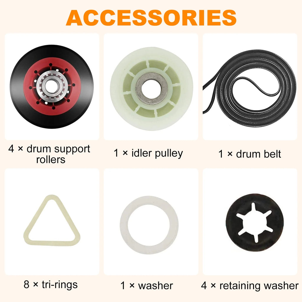 Dryer Repair Kit 4 Rollers Pulley 88" Belt V588043