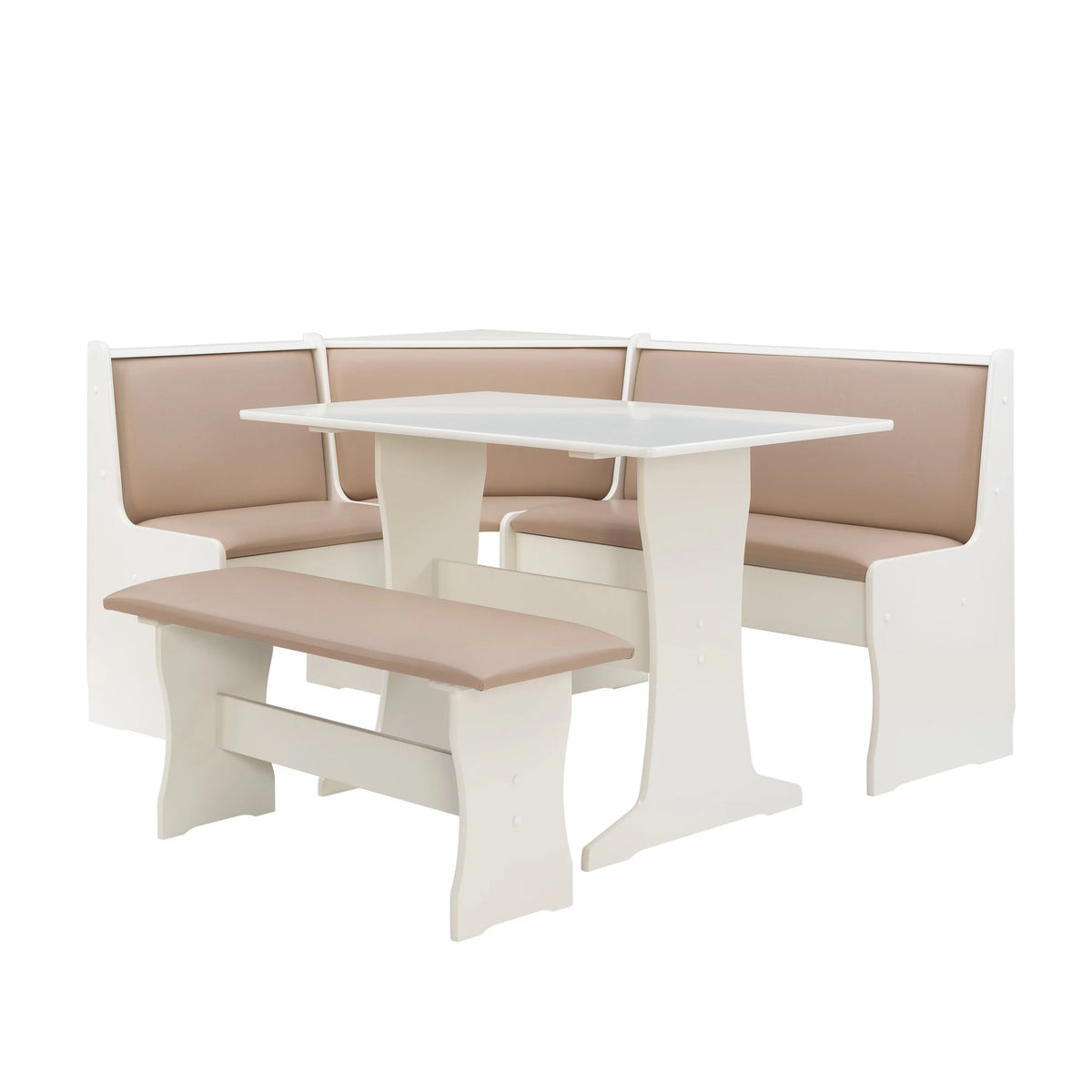 Tan Dining Table and Bench Set with Storage P832