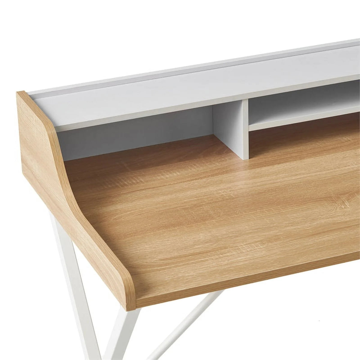 Oak and White Computer Desk Z2894